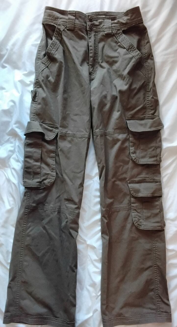Abercrombie & Fitch Cargo Pants Women’s 26 2R Khaki Y2K Utility Multi Pocket